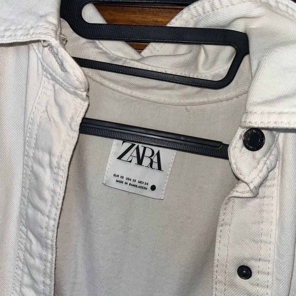 Zara White Denim Jacket
